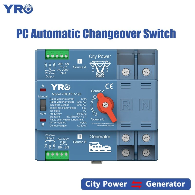 2P 125A 220V generátor típusú PC ATS
