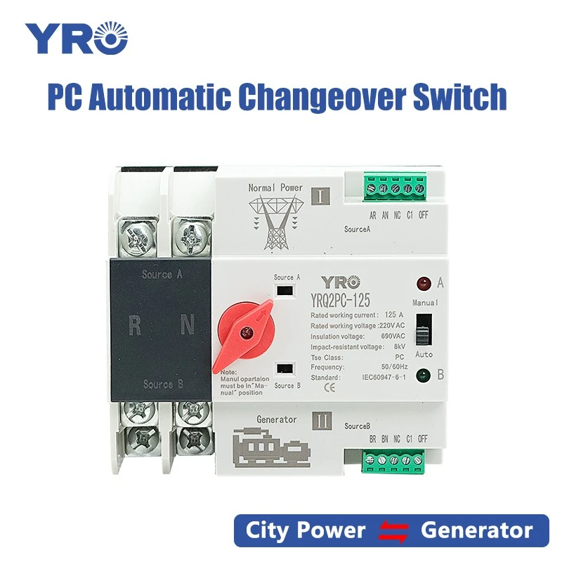 2P 125A 220 V PC ATS generátor típusa