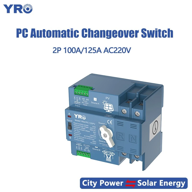 2P 125A 220 V PV típusú PC ATS